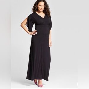 Long black maternity dress